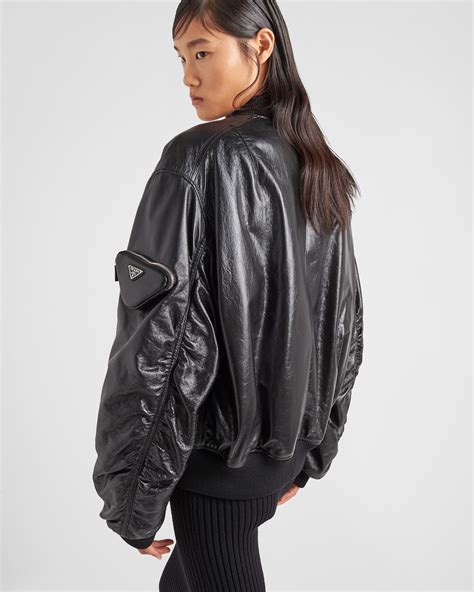 prada bomber leather|prada nappa leather jacket.